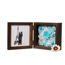 wholesale custom DIY Original staine wood Preserved Fresh Flower shadow box photo frame For Gift Packing